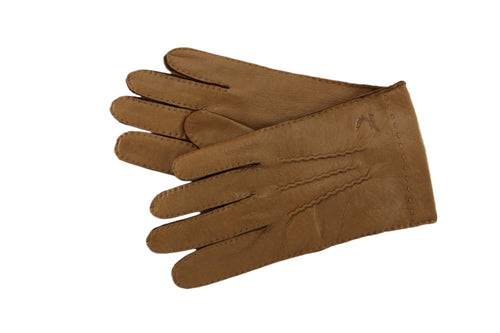 Gilbert gant en cerf non doublé cousu main (noir ou camel)