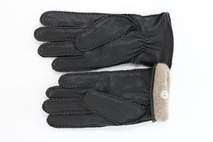Fabricio gant sport en cerf doublé de cachemire cousu main avec patte et pression