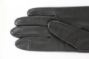 Loïc gant tactile d'agneau doublé de soie noir